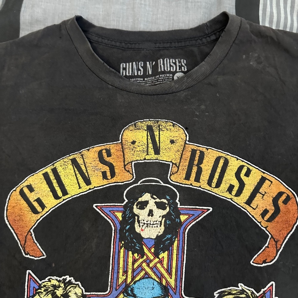 Guns N' Roses Appetite for Destruction T-Shirt Black Band Tee Distressed XL - Picture 2 of 5